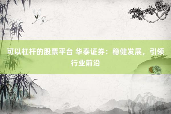 可以杠杆的股票平台 华泰证券：稳健发展，引领行业前沿