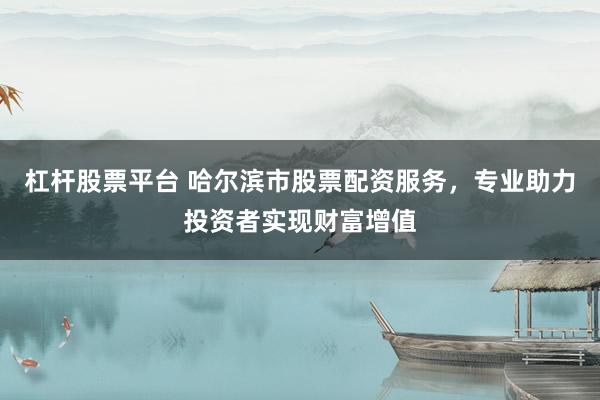 杠杆股票平台 哈尔滨市股票配资服务，专业助力投资者实现财富增值