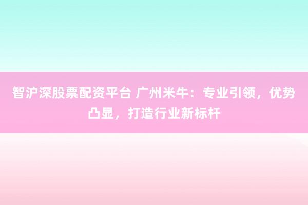 智沪深股票配资平台 广州米牛：专业引领，优势凸显，打造行业新标杆