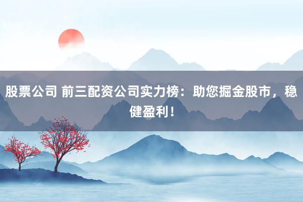 股票公司 前三配资公司实力榜:助您掘金股市,稳健盈利!