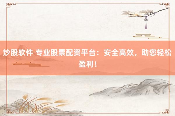 炒股软件 专业股票配资平台:安全高效,助您轻松盈利!