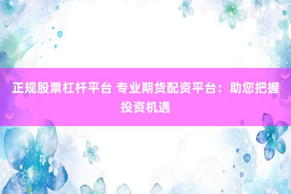 正规股票杠杆平台 专业期货配资平台：助您把握投资机遇